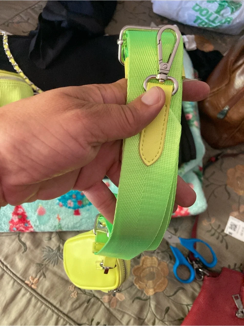 Steve Madden Neon Yellow Crossbody Belt Bag with Detachable Pouch